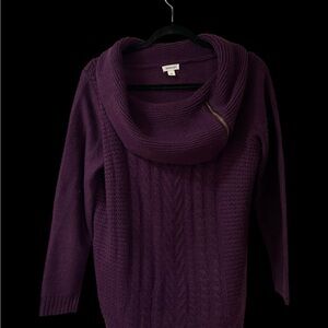 Westport Women's Purple Cowl Neck Sweater 1X